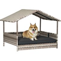 Panier lit animaux chenil chiens anti-intempéries affiche amovible gris