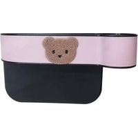 (pink copilot) Boîte de rangement de voiture 1 pièce, organisateur latéral de siège, porte-gobelet, en cuir multifonctionnel, combleur d'espace entre les sièges, accessoires de voiture