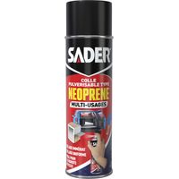 Colle néoprène pulvérisable 200ml – Collage ultra-résistant pour bois, métal, textile – Prise rapide en 10 secondes – Application sans coulure – Sader