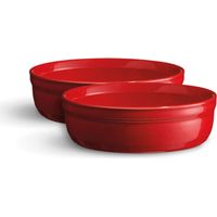 Emile Henry Set di 2 stampi a Crema bruciata Ceramica 13 x 13 x 3,5 cm, Ceramica, Grand Cru, 8.5x8.5x7 cm