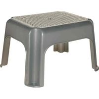 Sgabello lumarko Tim plastica argento compatto leggero