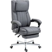 Fauteuil de bureau inclinable et rotatif avec 6 points de massage vibratoire et télécommande 65x61x108-118 cm Gris