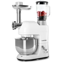Klarstein Robot Patissier Multifonctions, Batteur sur Socle, Bol 5L, Robot Cuisine 2000W, Blender 1.5L, Robot Multifonction Petrin Boulangerie, Hachoir à Viande, Batteur Electrique Cuisine, 6 Vitesses