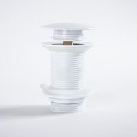 Wanda Collection – Bonde de lavabo clic-clac 40mm – Système sans trop-plein – Hauteur 100mm – Laiton blanc brillant pour salle de bain