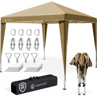 CASARIA® Pabellón Capri 3x3m Pop-Up Protección UV 50+ Impermeable Resistente al Invierno con Bolsa Plegable Estable Camping Jardín Carpa para Fiestas Beige