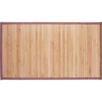 Relaxdays – Tapis de bain en bambou naturel 80 x 45 cm – Antidérapant et résistant à l'humidité – Bord textile pour salle de bain et douche