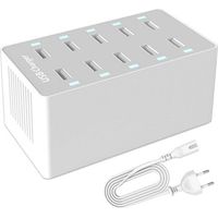 Station de Charge USB, hub Chargeur USB de 50 W à 10 Ports, Chargeur USB multiport avec Smart Detect, Compatible avec iPhone, Galaxy, Tablette iPad et Autres appareils de Charge USB