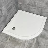 Surface Quadrant Shower Tray 1000mm White Low Profile Acrylic Ex-Bathstore, With Waste