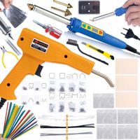 Rosfix Set Blue Kong RBK120W – Kunststoffschweißgerät 120 W mit Temperaturregelung 200–600 °C Inkl. Heißluft-Lötkolben, Klammern, Gitter, Schweißdrähte Kunststoffreparatur-Set