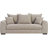 3-Sitzer Schlafsofa in taupefarbenem Samt-Effekt Stoff mit 12 cm Matratze ARMAND