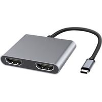 Adaptateur USB C vers Double HDMI, Hub USB de Type C 4 en 1 avec 2 HDMI 4K Double écran HD, Station d\'accueil USB-C pour Windows-Ywey