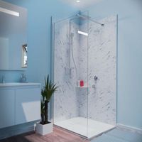 Paroi de douche fixe 90x200 cm – Verre trempé 8 mm anticalcaire – Système Stop Water pour étanchéité optimale – Calypso