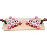 Jeu de Beer Pong à boire sur table, avec plateau en bois et 20 chopes, idéal pour les soirées entre adultes.