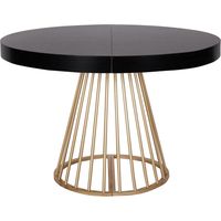 Table ronde extensible Soare Noir pieds Or