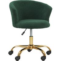 Chaise de bureau ergonomique verte, siège pivotant réglable en hauteur, base acier robuste, design moderne pour télétravail