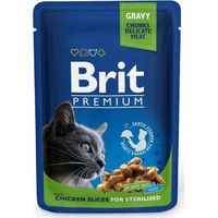 Poulet stérilisé Brit premium CAT Adult (sachet) 100g