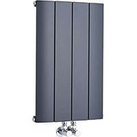 Hudson Reed – Radiateur horizontal en aluminium anthracite 60 x 37,5 cm – Puissance 461W – Raccordement central – Garantie 10 ans