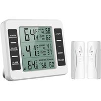 Termómetro para congelador, termómetro inalámbrico para refrigerador con 2 sensores y alarma sonora, adecuado para hogares, bares y cafeterías (pilas no incluidas).