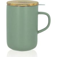 Tee-Set - OGO LIVING - 475 ml - Steinzeug - Mit Holzdeckel - Grün