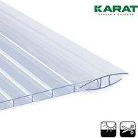 Floordirekt – Connecteur pour plaques alvéolaires en polycarbonate – Profilé en H 4 mm – Longueur 121 cm – Résistant aux UV et découpable