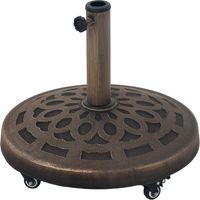 Pied de parasol en béton avec roues, compatible tubes 32/38/48 mm, base lourde stable pour jardin, terrasse extérieur