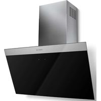 720 M3-cdes Sens.-ecl. Led-moteur Evo - L 80 Cm-daisy Plus 800-inclinée-inox Et Verre Noir - Faber