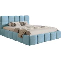 Selsey Cloudy – Lit rembourré 120x200, Velours Bleu clair