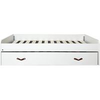 Lit avec pieds pliants blanc avec sommier et matelas 50x196x97cm