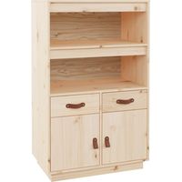 Maison La Vie - Buffet haut pour salon - Meuble de rangement 67x40x108,5 cm Bois massif de pin bu479