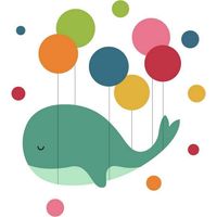 Stickers baleine et ballons