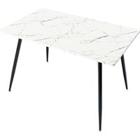 URBAN MEUBLE Table de salle à manger rectangulaire effet marbre blanc de style scandinave 120x75cm