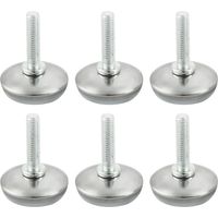 6 Pcs Pieds de Meubles Réglables Nivellement Patin Base Jambe Pied de Table Chaise Ajustables Protection Sol M6 x 25mm