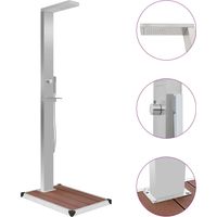 Douche d'extérieur avec receveur de douche WPC Acier inoxydable