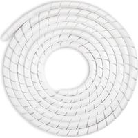 Gaine Spirale - 6 mm - 15 m - Pour Câbles Antenne TV PC USB Télé AUX - Polyéthylène - Blanc