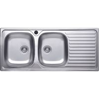 Lavello incasso acciaio inox 116x50 cm doppia vasca e gocciolatoio destro SA138