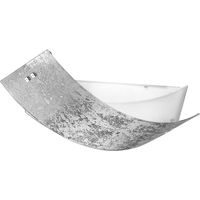 Camilla - Plafonnier Argenté 3Xe14 Max 3X28W Ip20 - Applique Moderne Avec Diffuseur En Verre Argenté Et Cadre Blanc 43X30Cm