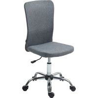 HOMCOM Armless Computer Desk Chair, Makeup Vanity Chair for Home, Grey