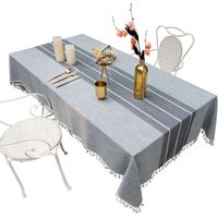 Mantel Rectangular de algodón y lino gris, 90x90cm, moderno, para mesa Rectangular, decoración de cocina del hogar, 1 ud.