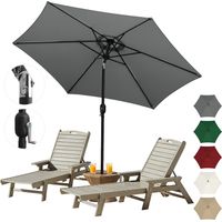 TolleTour Parasol 2,7 m modulaire – Parasol de balcon et jardin à assembler, gris