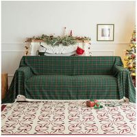 Christmas Bed Throw Sofa Throw, Chenille Tassel Throw Blanket, Sofa Cover, Christmas Sofa Throw, Protector Christmas Decorations (Green, 180 x 230 cm)