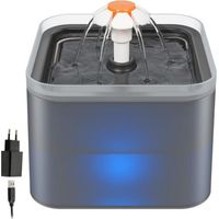 Fuente para gatos, bebedero automático para gatos y perros, fuente de agua ultra silenciosa con filtro de carbón activado y bomba de agua, 2 L, gris
