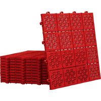 11x Bodenfliese 1 m², Terrassenfliese Werkstattboden Rot