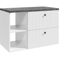 Waschbeckenunterschrank Saros 90 cm - Weiß - mit Waschtisch und