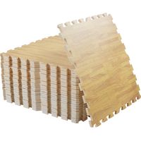 Unho – Tapis en mousse EVA emboîtables 12 pcs – 240 x 180 cm – épaisseur 1 cm – effet bois pour salon, chambre, salle de gym – jaune