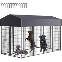 BingoPaw Parque para Mascotas Perros Corral con Toldo Impermeable para Exterior, 120x249x165cm