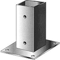 Support pied de poteau en acier galvanisé à chaud 150mm – Fixation par vis ou boulons – Compatible poteaux 70x70 et 69x69 – Waelbers