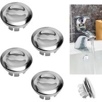 Überlaufabdeckung für Waschbecken – Ersatz-Überlaufring – Stöpsel für Badezimmer-Küchenspüle – rundes Überlaufloch – Ersatzteile richtig einsetzen (4 Stück) – INHHUB