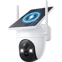 Caméra de Surveillance Sans Fil Solaire WiFi Konsoefuly, 2K HD 3MP, 360° PTZ, Détection Humaine PIR et de Mouvement, Vision Nocturne, Alarme, IP65 pour Exterieur, Jardin, Maison