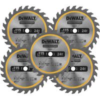 Dewalt DT20420 Circular Saw Blade 115 x 9.5mm x 24 Tooth TCT Fits DCS571 X 5