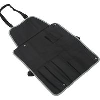 Tablier de barbecue multifonctionnel ajustable et portable, facile à ranger, avec poches, pour grillades en extérieur.